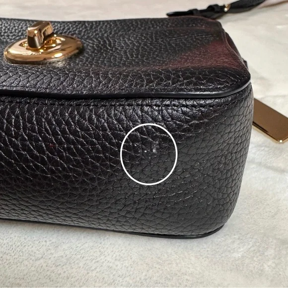 Coach Turn Lock Black Pebbled Leather Crossbody Shoulder Camera Bag - Picture 17 of 17